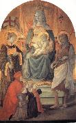 Fra Filippo Lippi The Madonna and Child Enthroned with Stephen,St John the Baptist,Francesco di Marco Datini and Four Buonomini of the Hospital of the Ceppo of Prato Spain oil painting artist